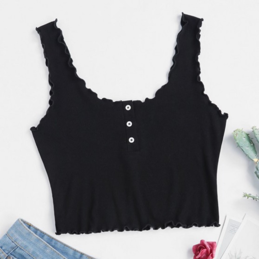 Zaful Black Crop